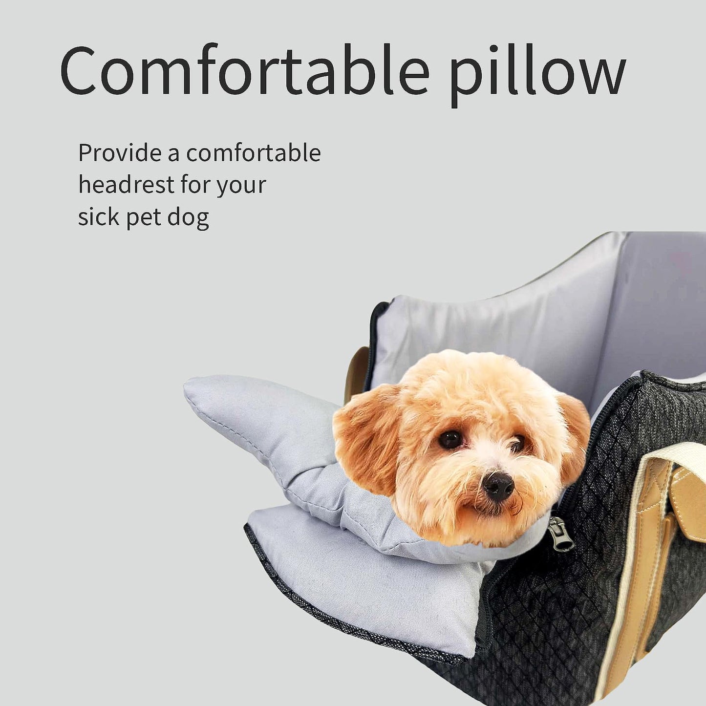 Dog Purse Carrier with Soft Pillows，Dog Tote Bag with Pockets and Secure Harness Clip,17 * 9.5 * 9inches for Small Dogs and Puppies,Outing,Travel,Vet
