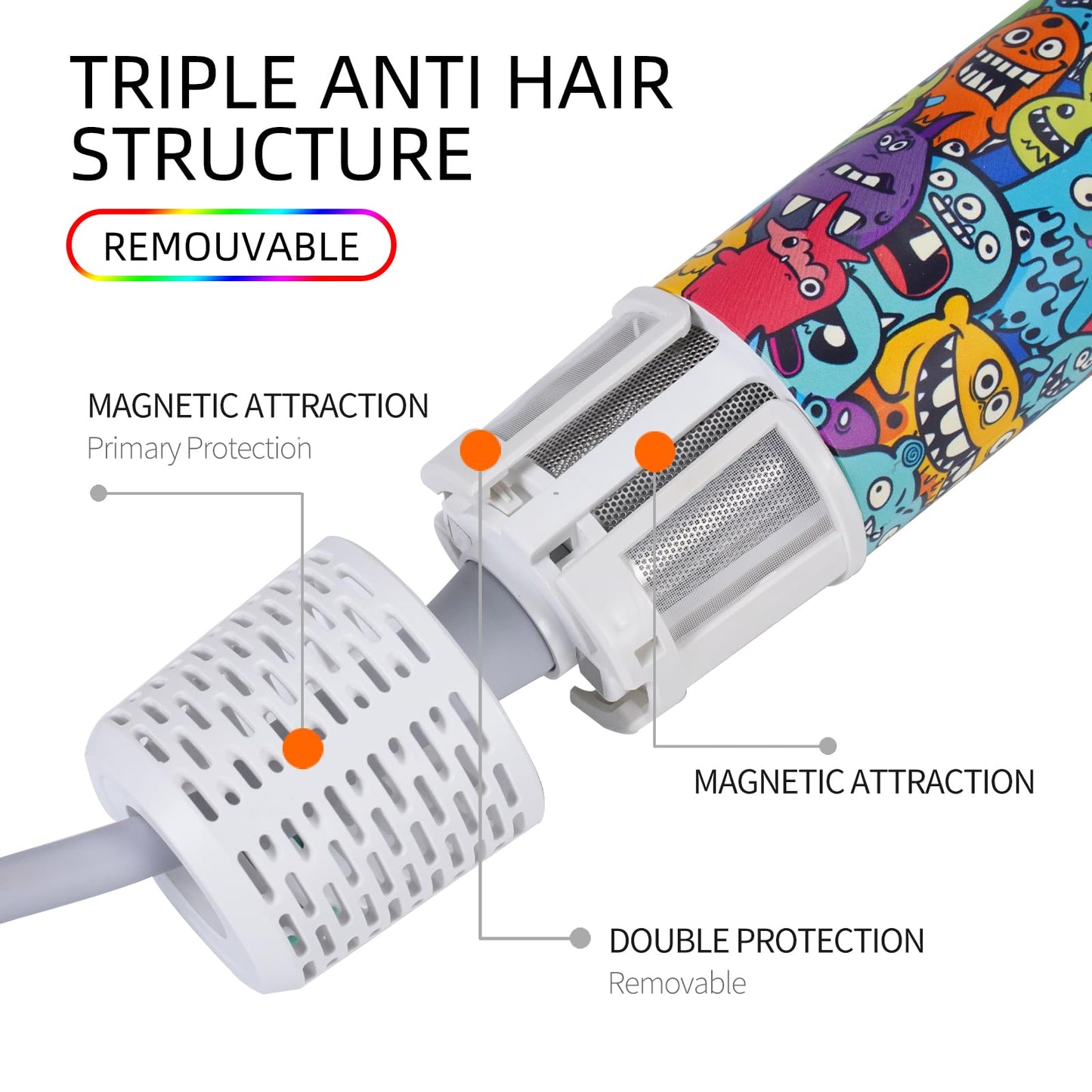 Travel Blow Dryer, Professional ionic Hair Dryer - 275g(7.72*3.35inch) with 360° Magnetic Suction Nozzle & Self-Cleaning Reverse Airflow, High-Speed Motor, HD LED Display, 51dB Quiet - Gift for Women/Men/Father/Mother