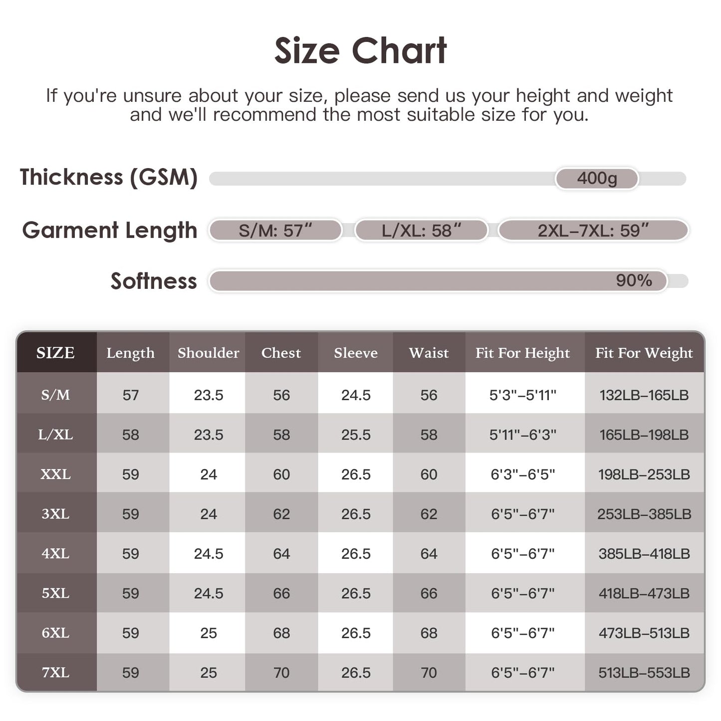 FashGudim 400g Mens Plush Robe with Hood Full Length Winter Long Luxury Hooded Bathrobe for Men Big and Tall, Taupe, 6X-Large-7X-Large Big Tall
