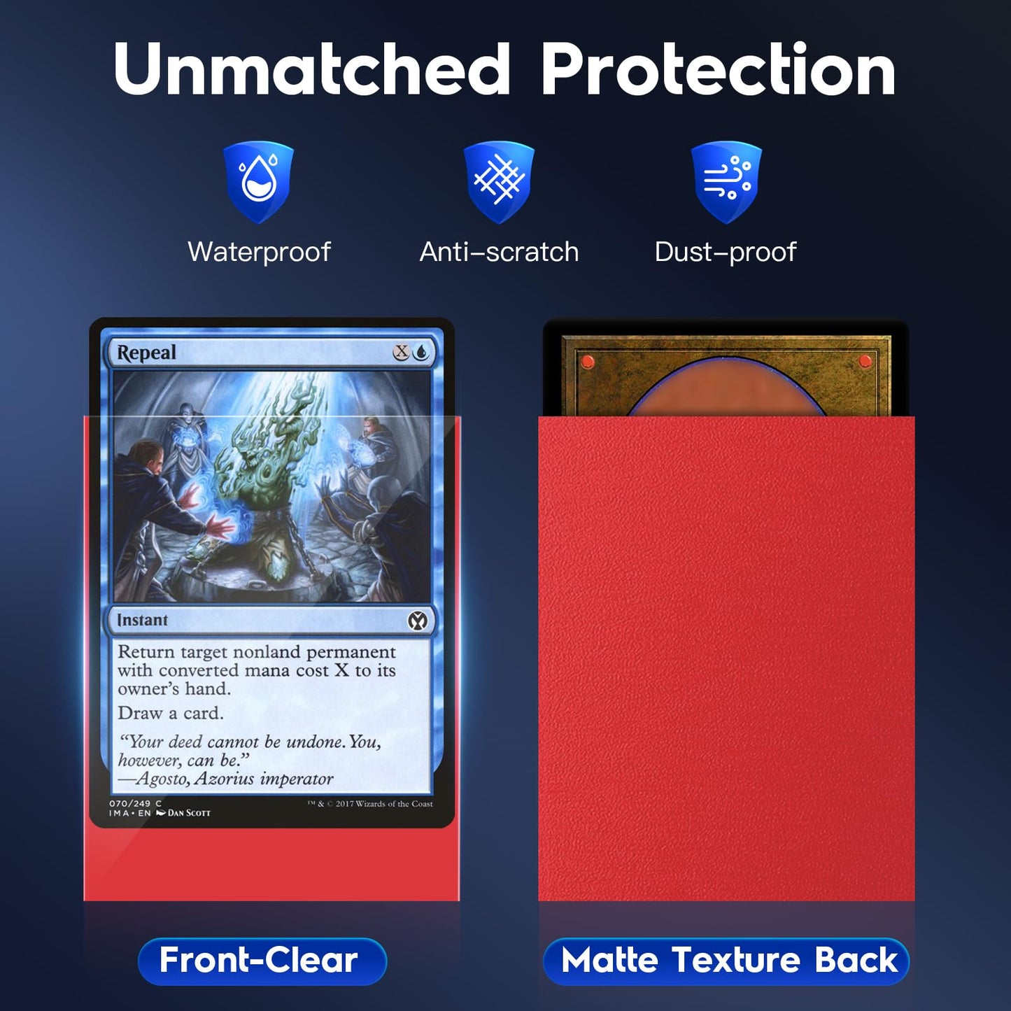 1000ct Trading Card Sleeves Perfect Fit MTG Matte Sleeve, Soft Sports Card Protector for Photocard, Standard TCG Cards Sleeves Fit for MTG 66 * 91 mm