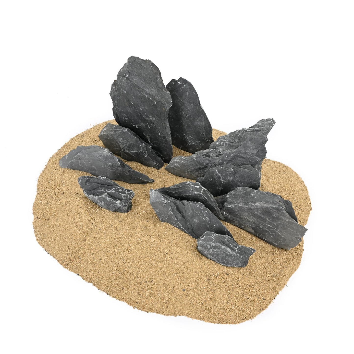 Natural Slate Stone Rocks 2 to 6 inch Aquariums Stone for Aquascaping,Terrariums,Reptile Enclosures,Paludariums, and Gardens-10lb