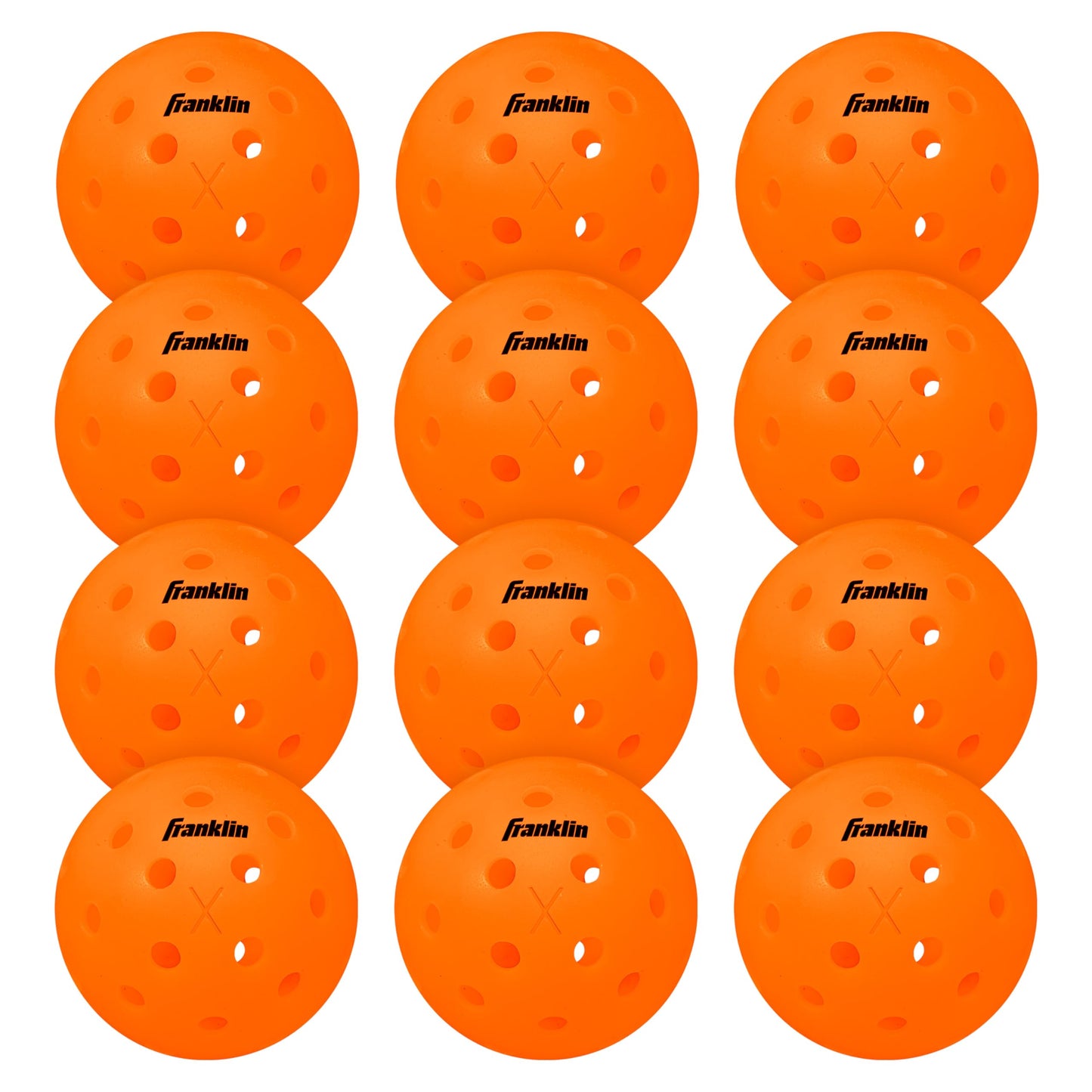 Franklin Sports X-40 Pickleballs - Outdoor Pickleballs - 12 Pack Bulk - USA Pickleball Approved - Lava - Official Ball of US Open Pickleball Championships