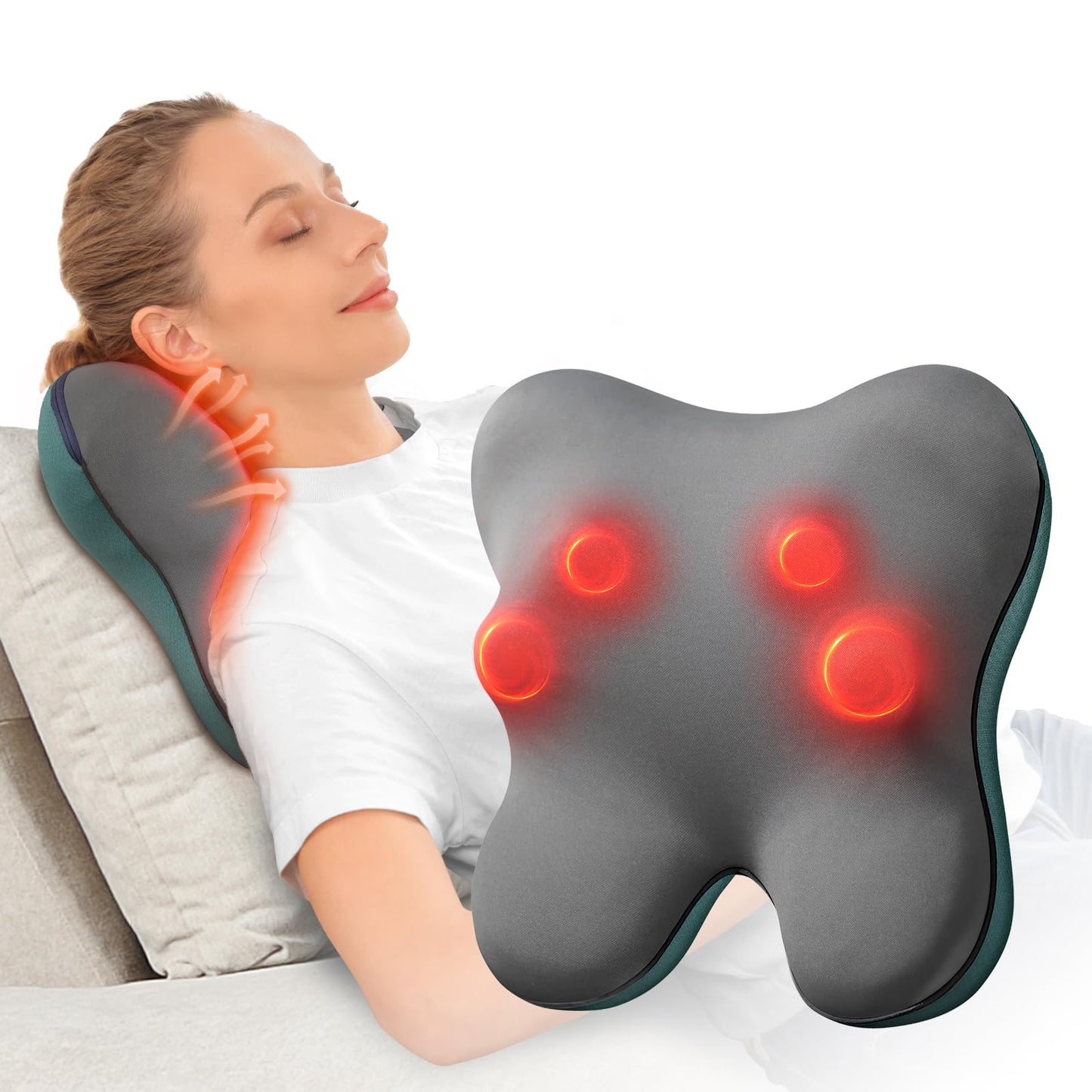 BOB AND BRAD Back Massager with Heat, EZBack Corded Neck Massager for Deep Tissue Relaxation, Shiatsu Back Shoulder and Neck Massage Pillow, Full Body Use, Ideal Gifts for Women Men