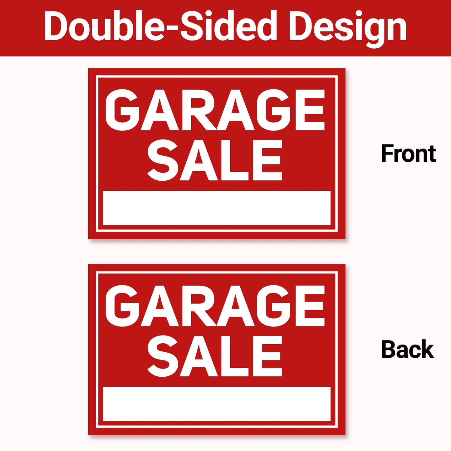 6 Pcs Garage Sale Signs with Stakes, 6 Foldable Extra-Large Garage Sale Signs 24" x 16", Metal Stakes and Double Sided Waterproof Design for Garage Sale Supplies