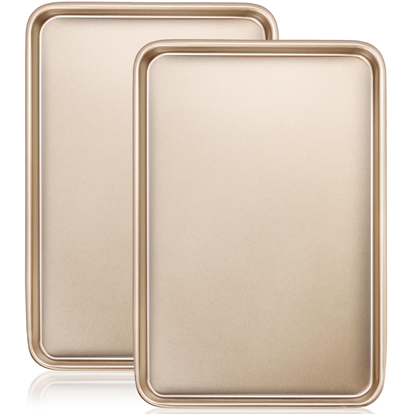 Wildone Baking Sheet Pan Set, Commercial Cookie Sheets for Oven, Nonstick Carbon Steel Half Sheet Pan 17.5x12in, Heavy Duty & Easy Clean（2 Pack）