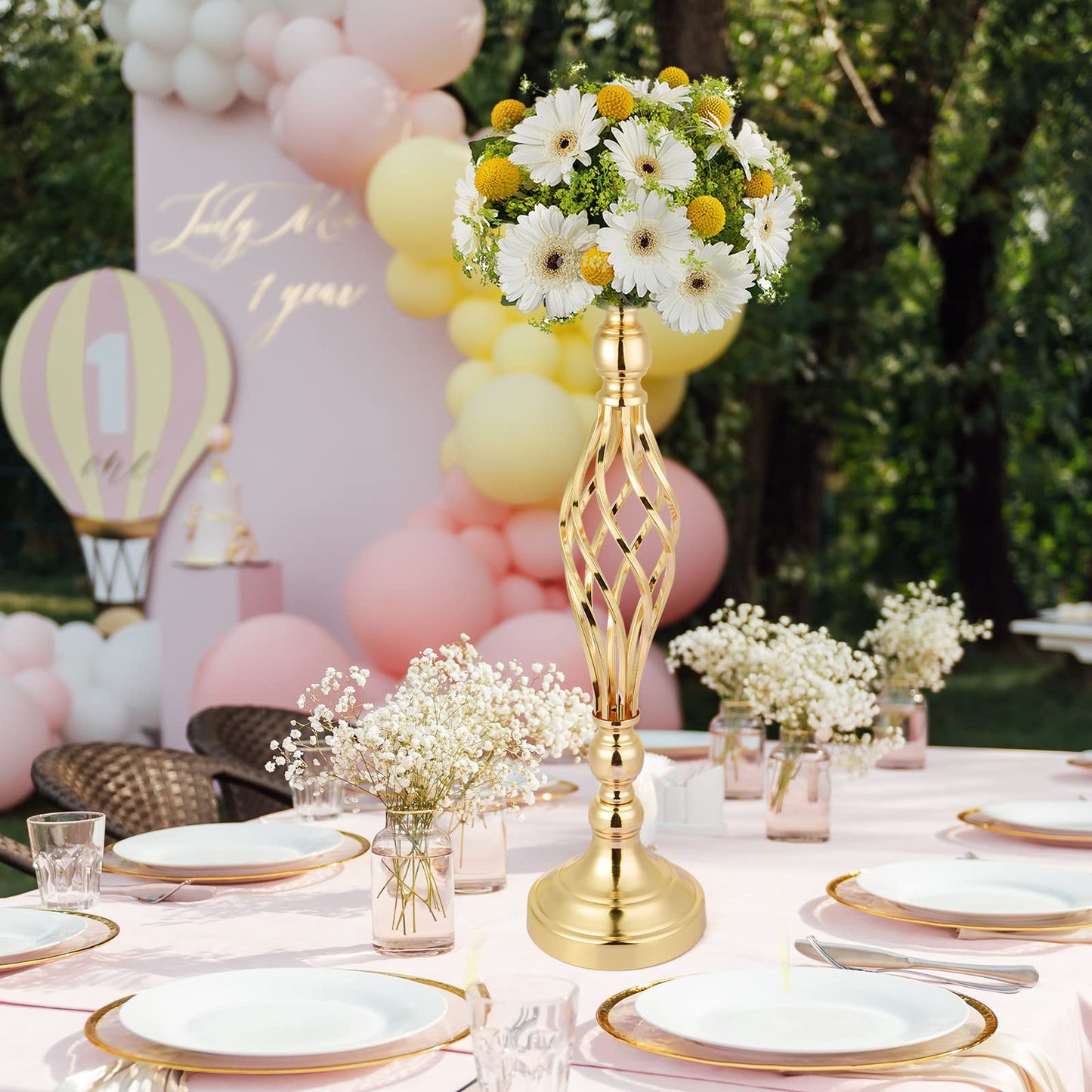 10 PCS Gold Flower Stand Centerpiece, Wedding Table Gold Flower Stand Vases Centerpiece Decorations for Wedding, Birthday Party and Other Holiday Event