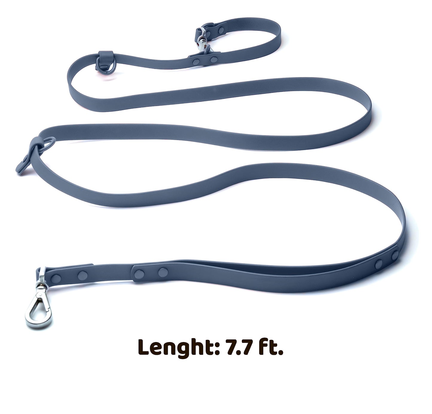 Good Dog Lab 7.7 ft. Multifunctional Leash | 2 Handle with Traffic Handle | Waterproof | Hands-Free | Crossbody | for Medium & Large Dogs | Navy