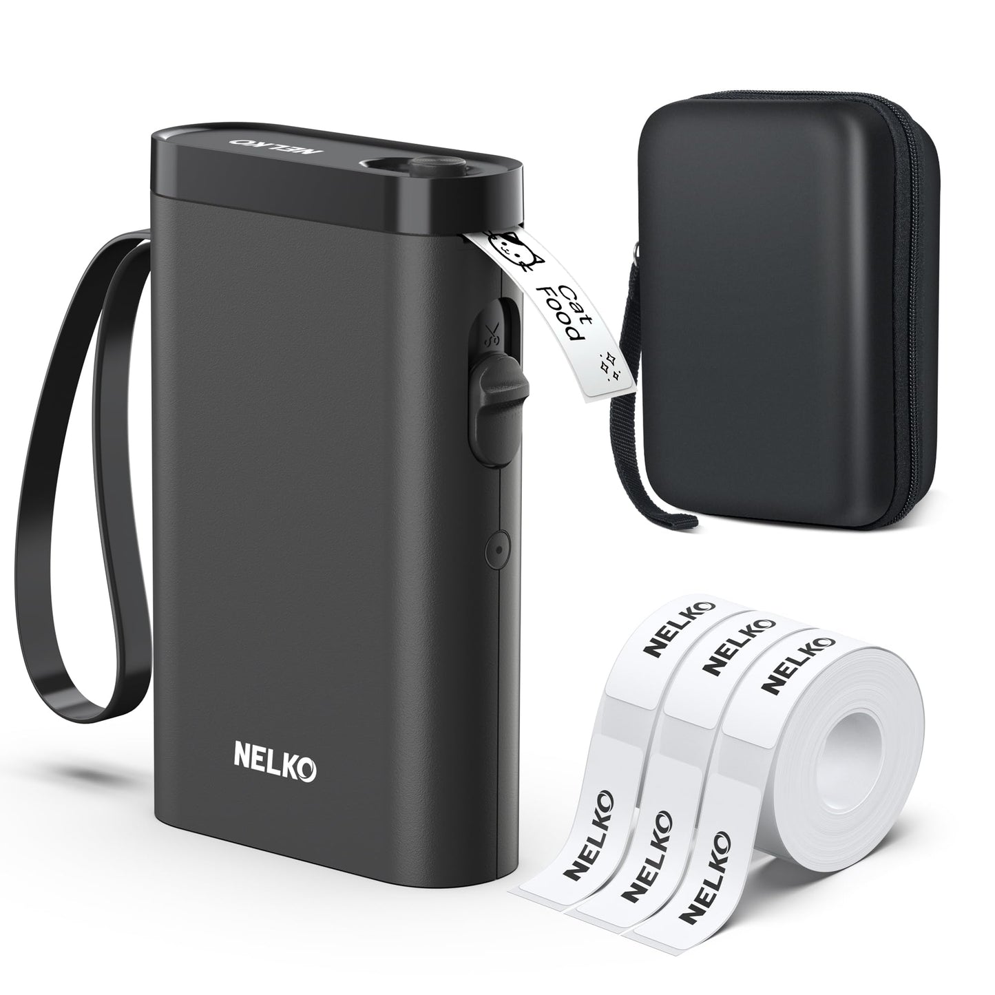 Nelko Label Machine with Tape, Bluetooth P21 Label Printer with 3 Strips and Case, Wireless Mini Labellers with Multiple Models Custom Character Icons for School Office