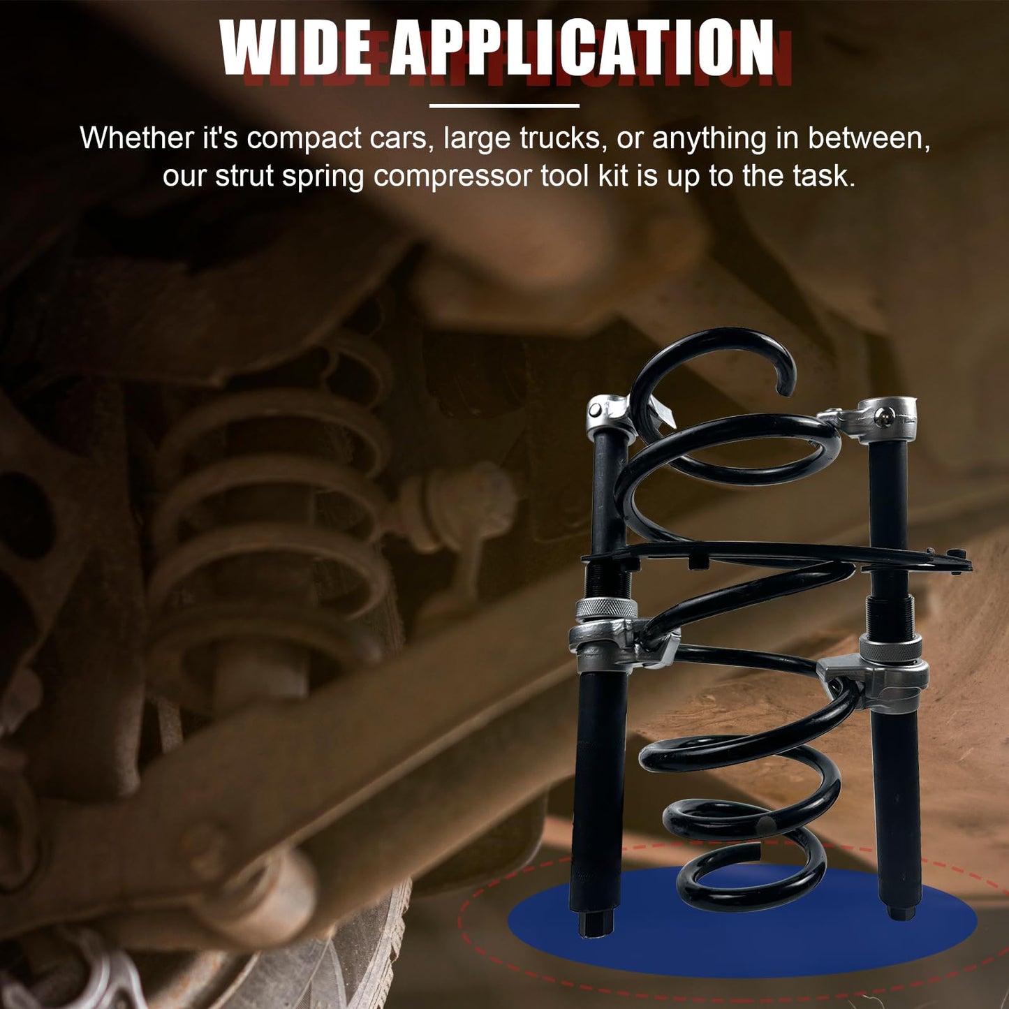 NYXOVA Coil Spring Compressor Tool, Heavy Duty Macpherson Strut Spring Compressor Tool,Ultra-Rugged Strut Spring Compressor Tool with Safety Guard,2200lb Capacity 11in Jaw Opening
