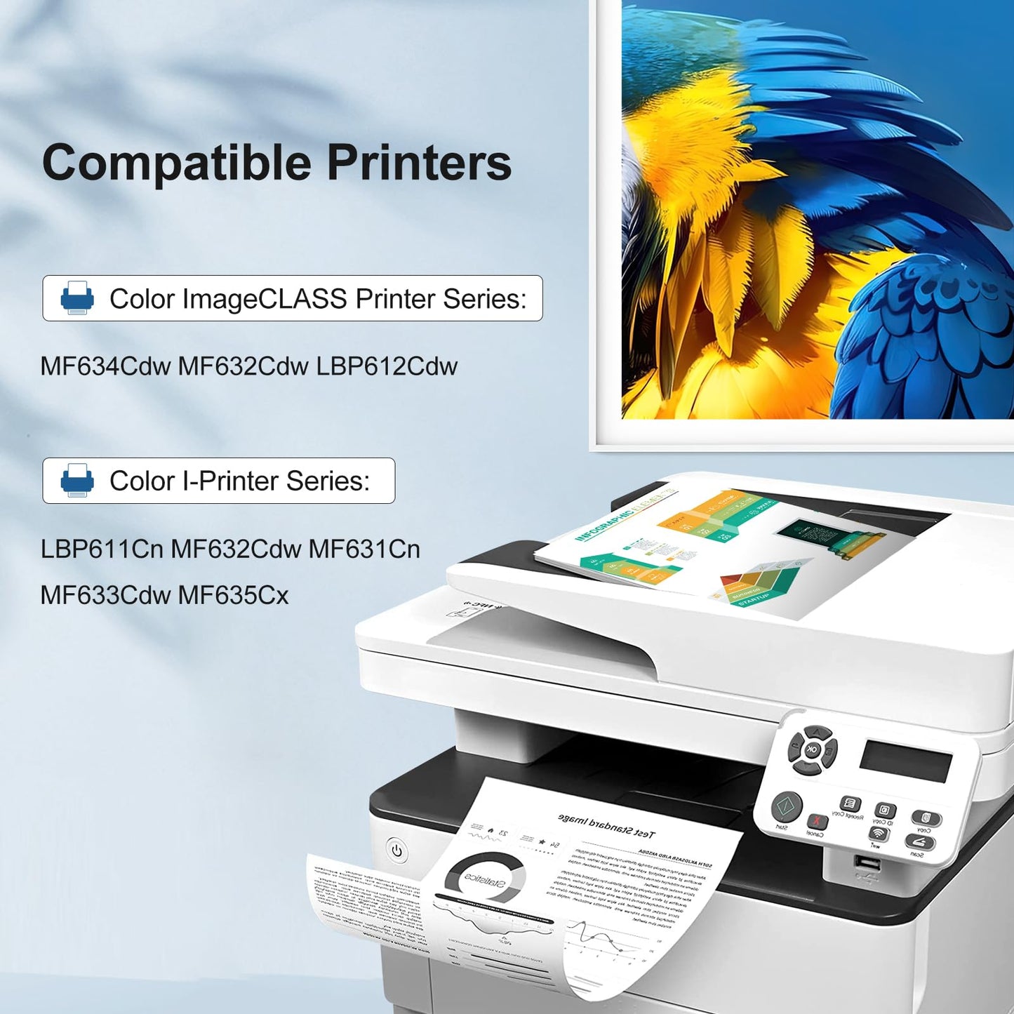 045H Toner Cartridge, Compatible for Canon 045H Toner Cartridge, CRG-045H High Yield, for Canon MF634Cdw Toner Black, Color ImageCLASS MF632Cdw LBP612Cdw LBP611Cn 613Cdw LBP612C Printer, 4-Pack