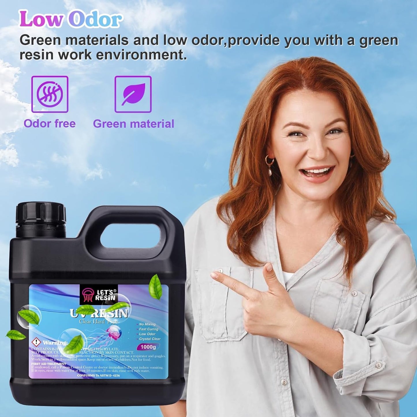 LET'S RESIN UV Resin, Upgraded 1,000g Crystal Clear UV Resin Hard, Low Odor Ultraviolet Epoxy Resin, UV Light Cure Solar Sunlight Activated Glue for Jewelry, Craft Decoration