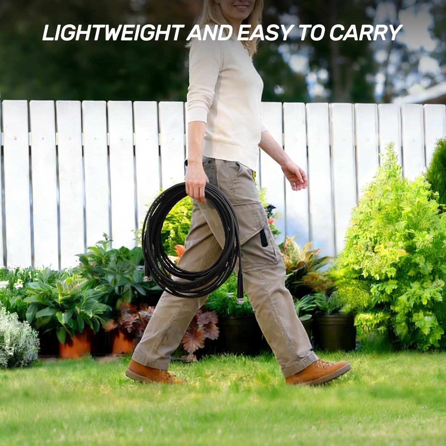 Garden Hose, Lightweight, Ultra Flexible, Durable, Kink-Free Garden Hose, RV, Marine and Camper Hose (50 FT)