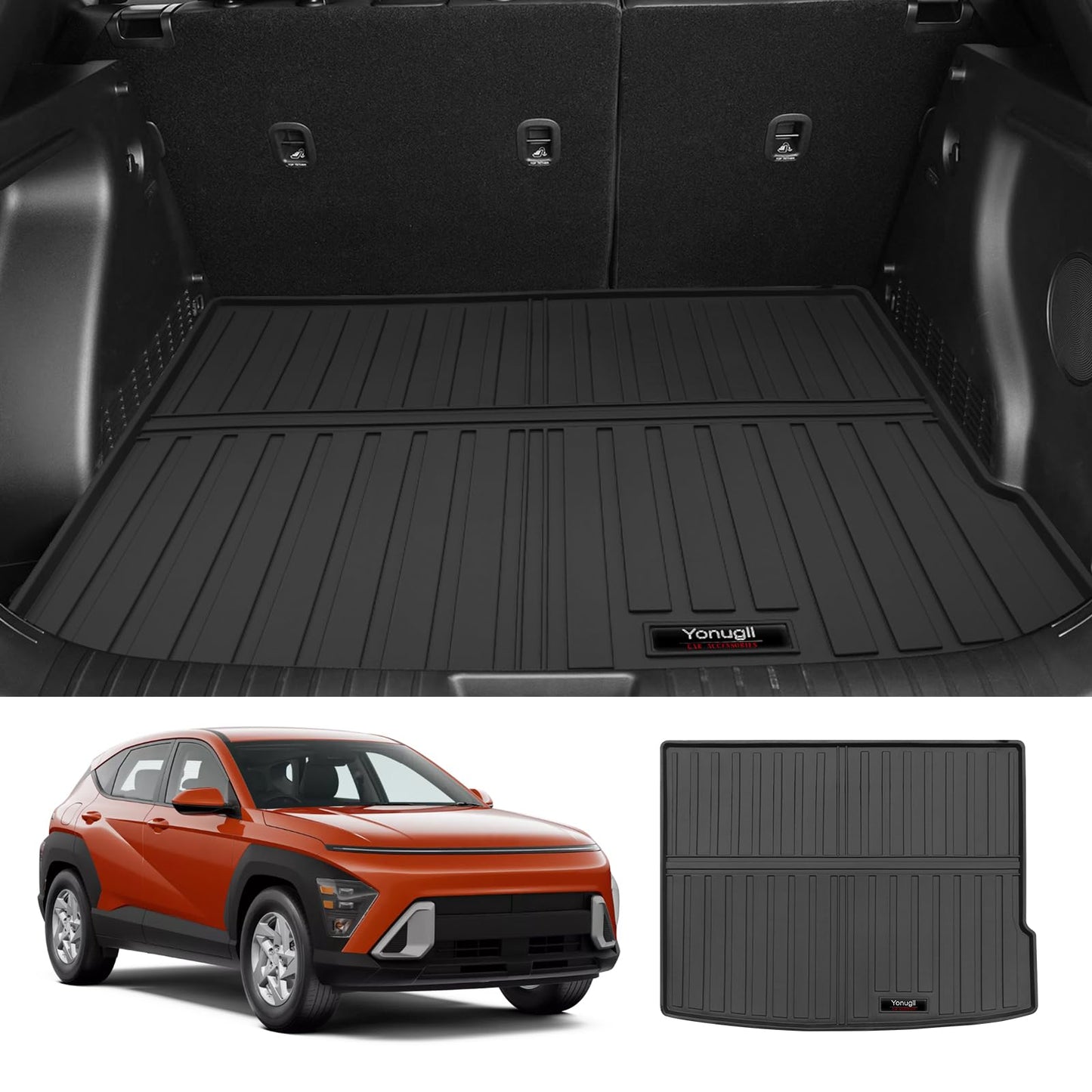 Custom for 2024 2025 2026 Hyundai Kona Cargo Mats Trunk Liner All Weather TPE Protection Mat Accessories (Fit for Gas & Electric) (for 2024-2026 Hyundai Kona)