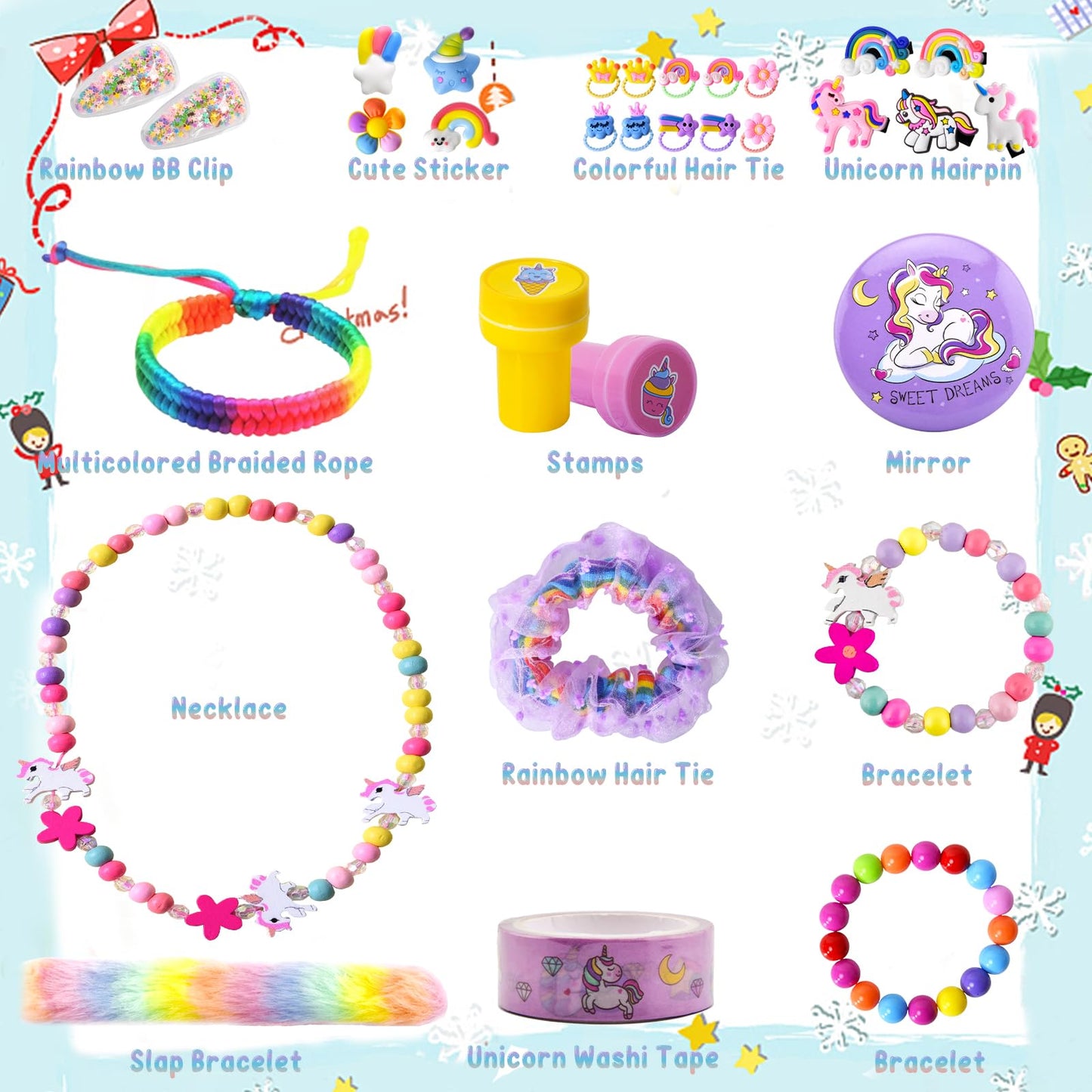 Advent Calendar 2025 for Girls, Christmas Countdown Calendar with 24 Unique Jewellery Gifts, Including Hair Accessories, Jewelry, Hair Clips, Beautiful Bracelets, Cute Ring, Stickers, Coin Purse