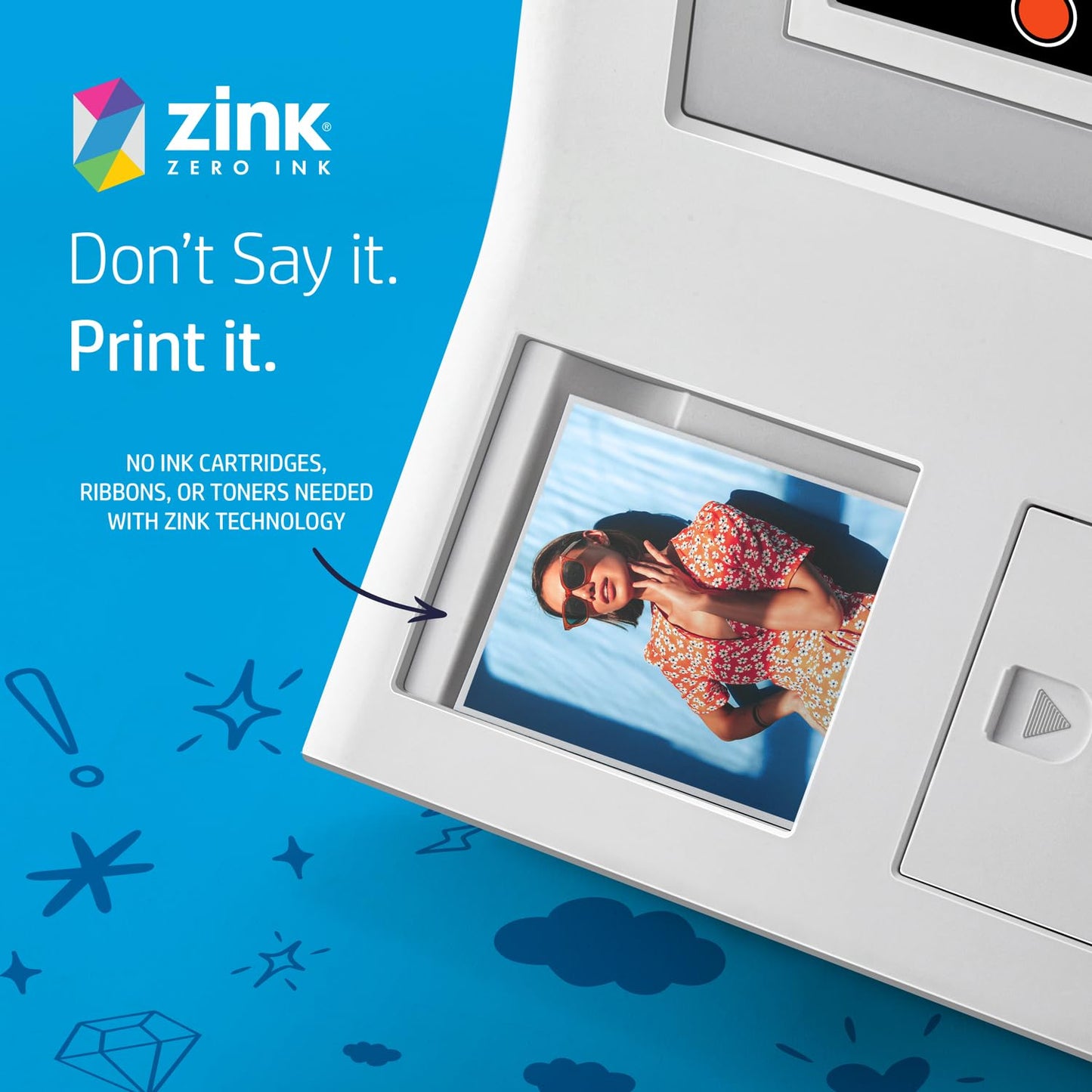 HP Sprocket 3.5 x 4.25” Zink Sticky-Backed Photo Paper (50 Pack) Compatible with HP Sprocket 3x4 Photo Printer