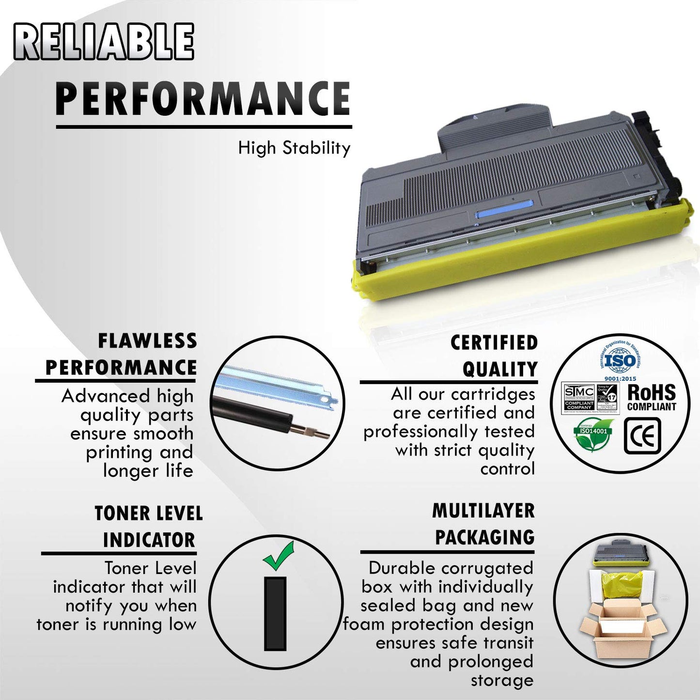 2 High Yield Inkfirst Toner Cartridge TN-360 (TN360) Compatible Remanufactured for Brother TN-360 Black MFC-7340 MFC-7345N MFC-7440N MFC-7840W HL-2140 HL-2170W DCP-7030 DCP-7040