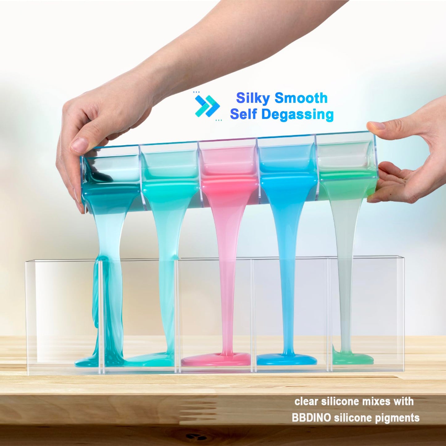 BBDINO Silicone Mold Making Kit, Liquid Silicone for Mold Making 30A, Clear 4.4 lbs High Strength Liquid Platinum Silicon, 1A:1B Mixing, Ideal for Casting Molds of Resin /Jewelry /Soap /Plaster /Concrete etc.