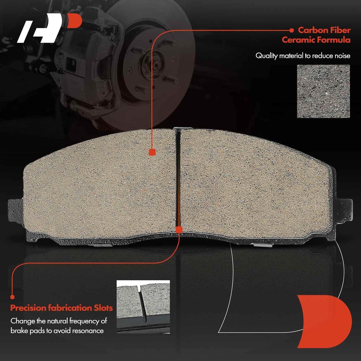 A-Premium Front Ceramic Disc Brake Pads Set Compatible with Select Chrysler, Dodge, Jeep, Ram and Volkswagen Models - Grand Caravan, Town & Country, Journey, C/V, Routan, Pacifica, Gladiator