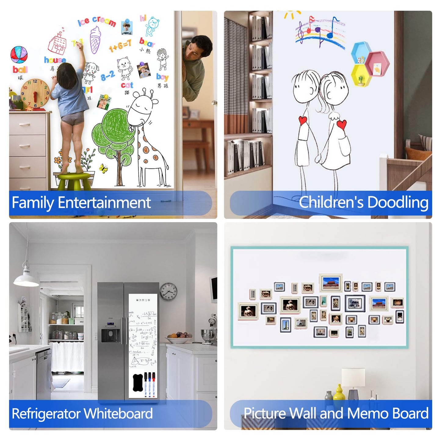JUMUBOARD Self-Adhesive Dry Erase Whiteboard Sticker, 31.5" x 15.75" (80x40cm) Magnetic Receptive White Board Wall Film, No Ghosting, Easy Write & Clean | Peel & Stick for Office, Home & Classroom