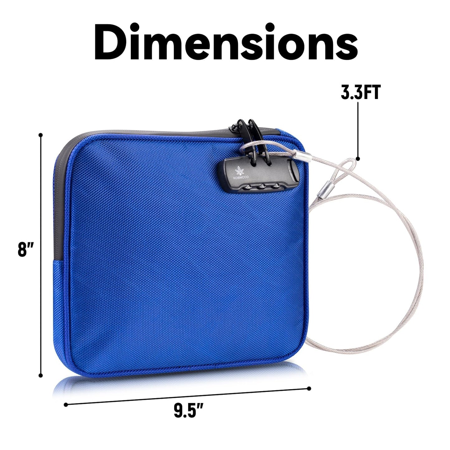 KOSMCCO Beach Locking Bag, 9x7.5 Inch Portable Safe for Phone, Wallet, Keys | Anti-Theft Locking Travel Pouch for Pool, Vacation (Blue)
