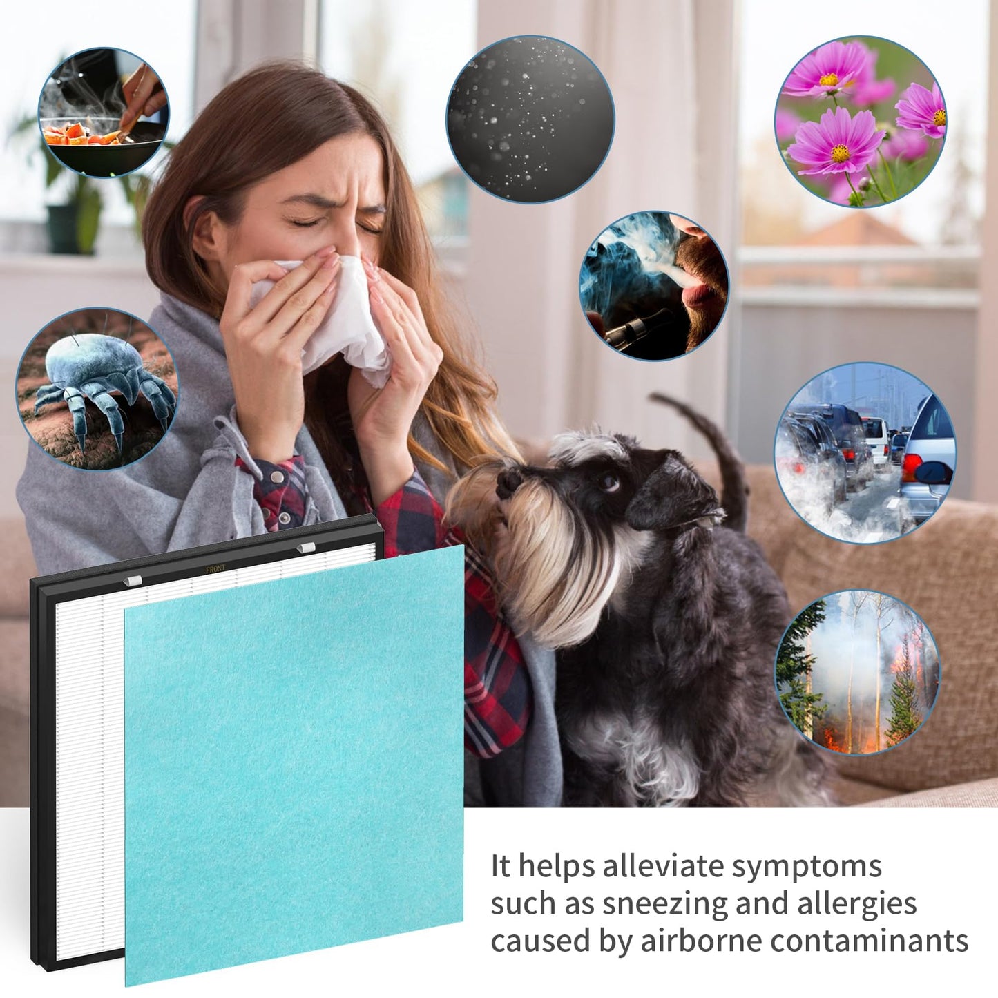 SAKEGDY 1550 Replacement Filter Kit Compatible with Asept-Air Life Cell 1550 Air Purifier, Multi-Layer Filtration System with True HEPA and Carbon Filter.
