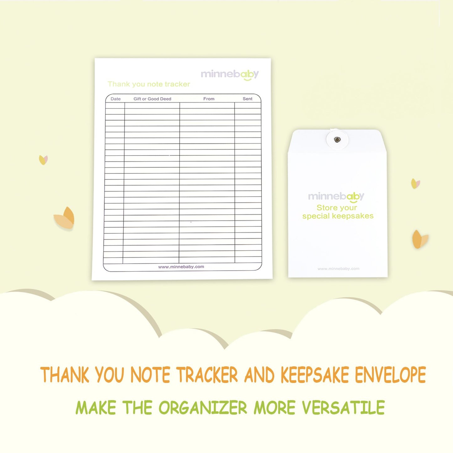 Baby Document Organizer, Briefcase With 12 Folders and 12 Monthly Memory Cards