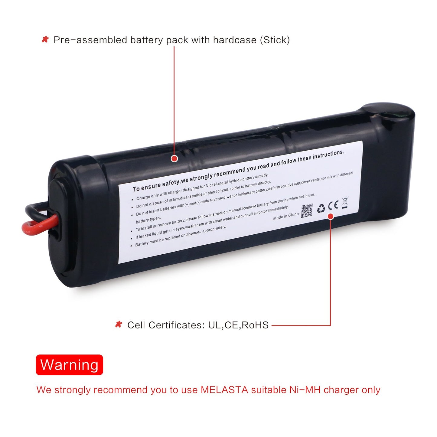 Melasta 8.4V 4200mAh 7-Cell Flat Pack NiMH Battery Compatible with Traxxas RC Racing Car Toys Hobbies