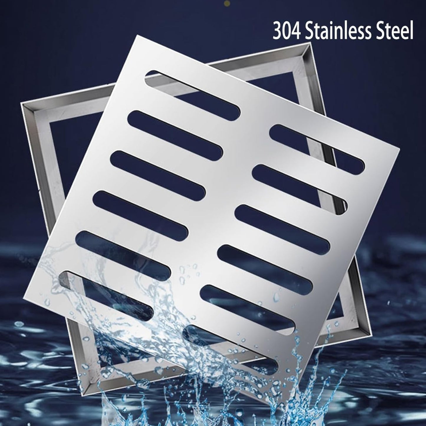 Yharnamite Square Catch Basin Drain Grate, Outdoor/Indoor Stainless Drainage Trench Cover, Rain Gutter Drainage Strainers, Rainwater Grating Floor Drain for to Block Debris (30x30x2cm)
