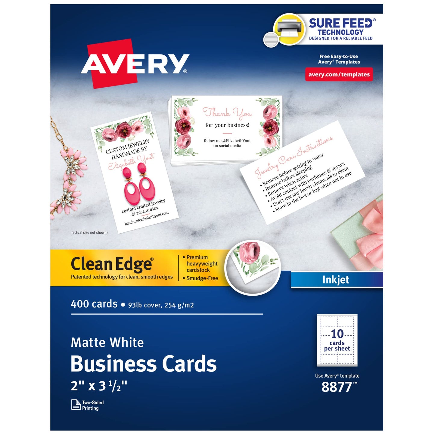 Two-Side Printable Premium Clean Edge Business Cards with
