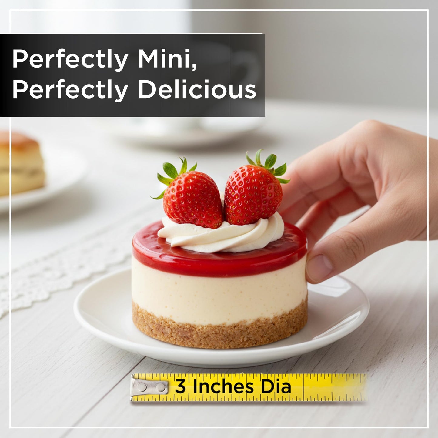 Wrenbury Mini Cheesecake Mould with Loose Base - Non-Stick Carbon Steel Tart Moulds PFOA-Free - Cake Mould Oven Safe up to 230°C - for Cheesecake, Muffins & Tartlets