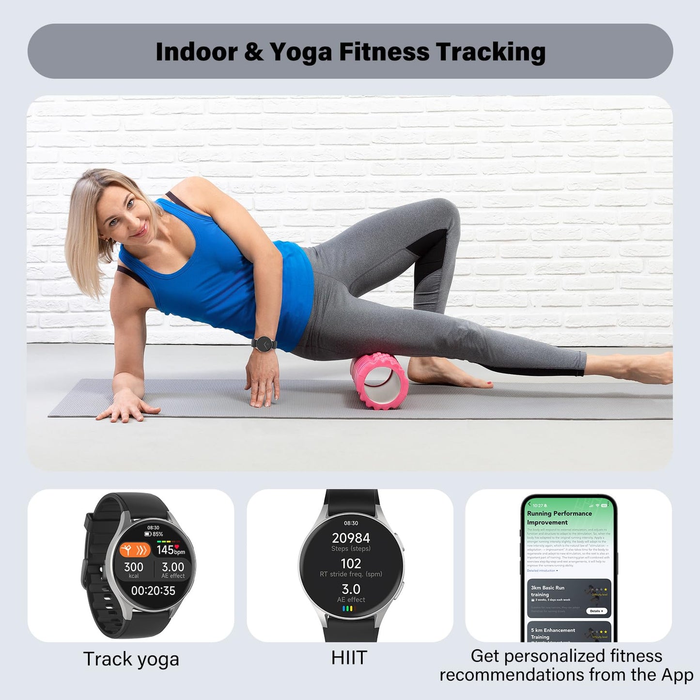 QIPOPC Smart Watch for Women Men, Built-in Alexa, GPS, HRV, VO2 Max, Blood Oxygen, Sleep & Stress Monitor, Compass, Altimeter, 1.32" AMOLED, Fitness & Women’s Health, iOS Compatible (Black, 43mm case)