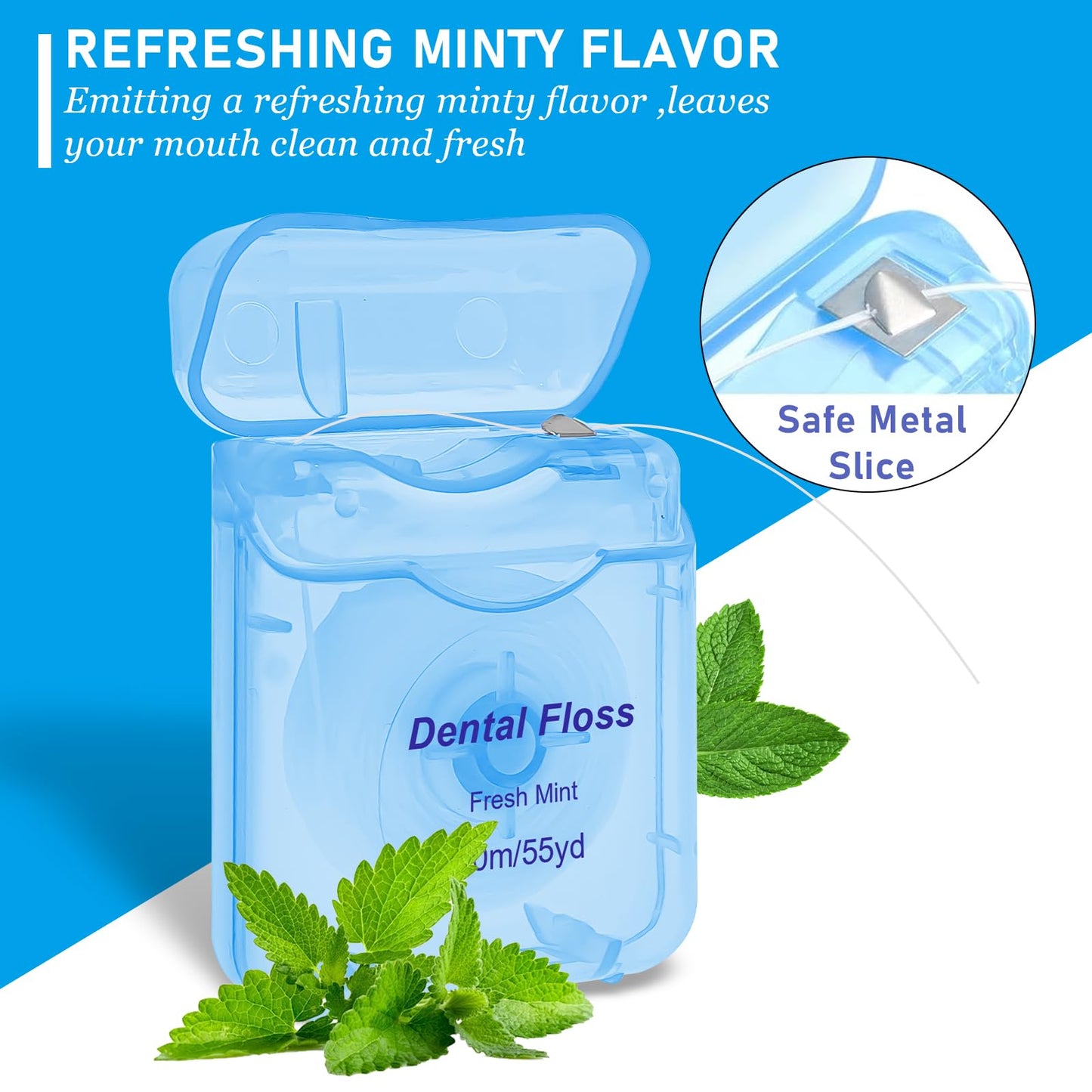 60 Pack Mint Flavored Dental Floss Bulk, 50m Each Travel Oral Care Dental Floss for Teeth and Gum Protection (Multicolor)