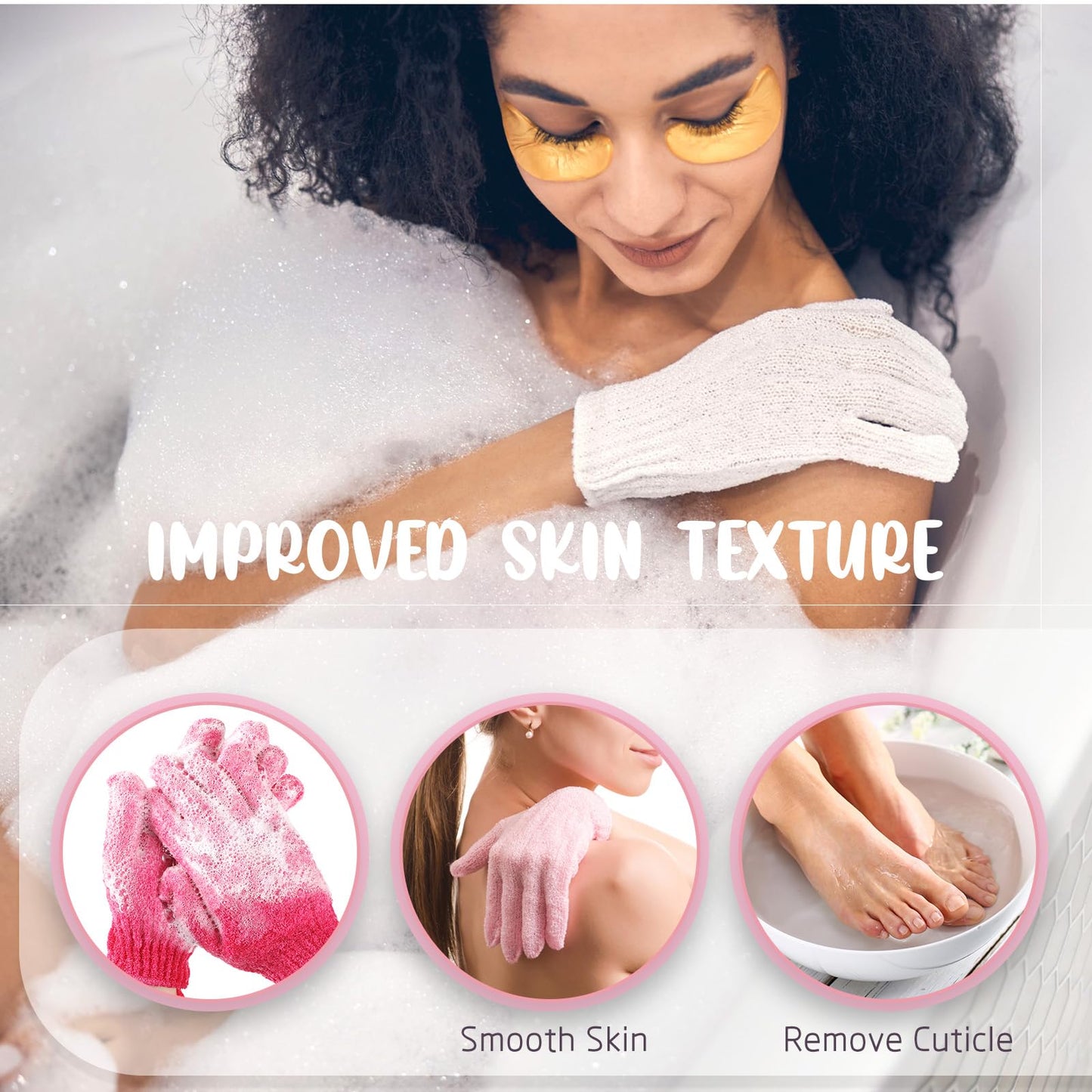 Didaey 104 Pcs Exfoliating Glove Bulk Shower Gloves with Hanging Loop Exfoliating Body Scrubber Dead Skin Remover for Body Bath Beauty Spa Massage Scrubs Men Women Bathing(Multicolor)