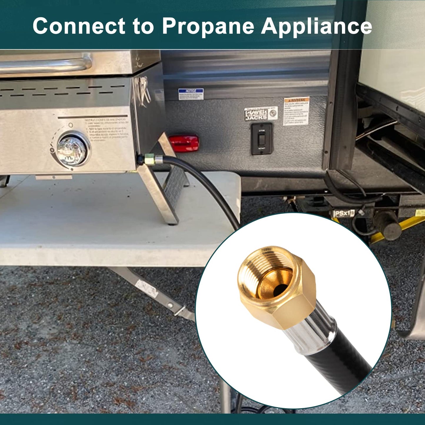 GASPRO 24-Foot RV Quick Connect Propane Hose for Camping Grill, Camp Chef Stove, Outland Fire Bowl, Portable Fire Pit and More