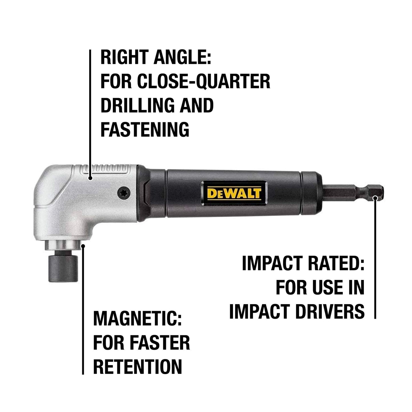 DEWALT Right Angle Attachment, Impact Ready (DWARA120)