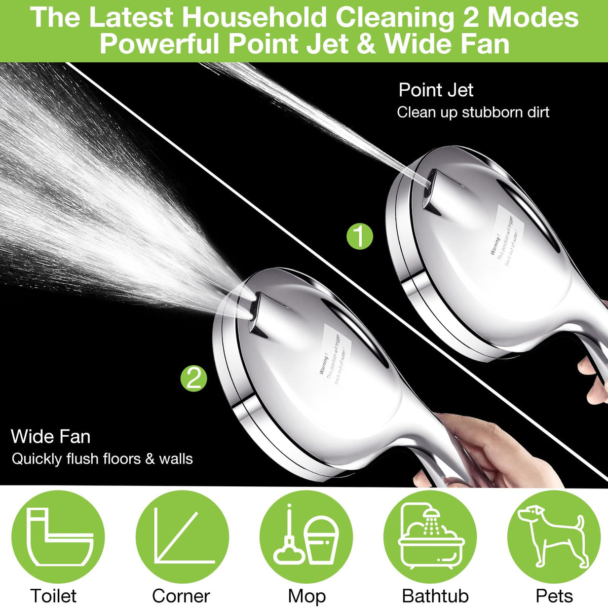 Handheld Shower Head with High Pressure 8+2 Modes, Luxau 5 Inch Hand Held Showerhead Set, W/Extra Long 2M Shower Hose and Adjustable Shower Arm Bracket Holder, Chrome (HS8001)