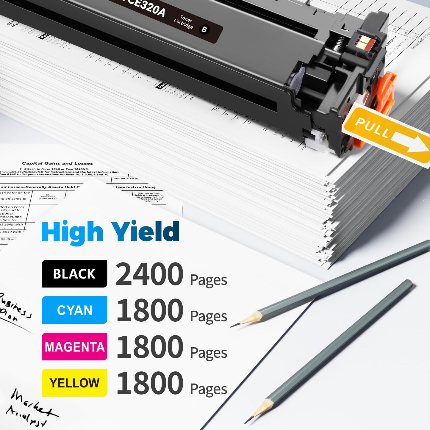BAIINK 128A Compatible Toner Cartridge Replacement for HP 128A Toner Cartridges 4 Pack CE320A CE321A CE322A CE323A Compatible for HP LaserJet Pro CM1415fn CM1415fnw CP1525n CP1525nw Printer (4-Pack)