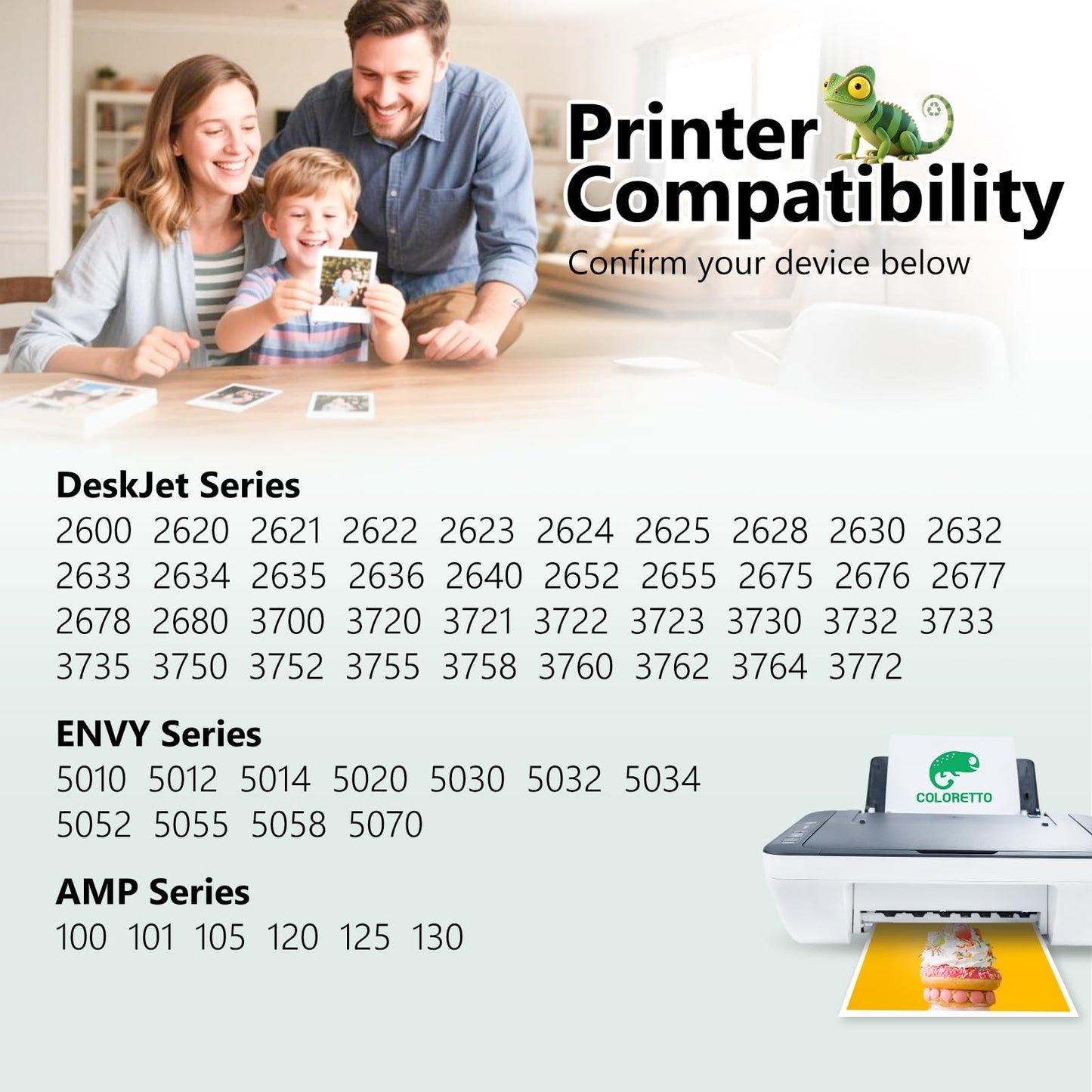 COLORETTO Ink Cartridges 65XL Black for HP Envy 5052 DeskJet 3755 3700 3722 3720 3700 2655 2652 2624 2630 2675 2600 Envy 5055 5010 5000 AMP125 Printer Remanufactured hp 65 XL High-Yield Noir 2-Pack