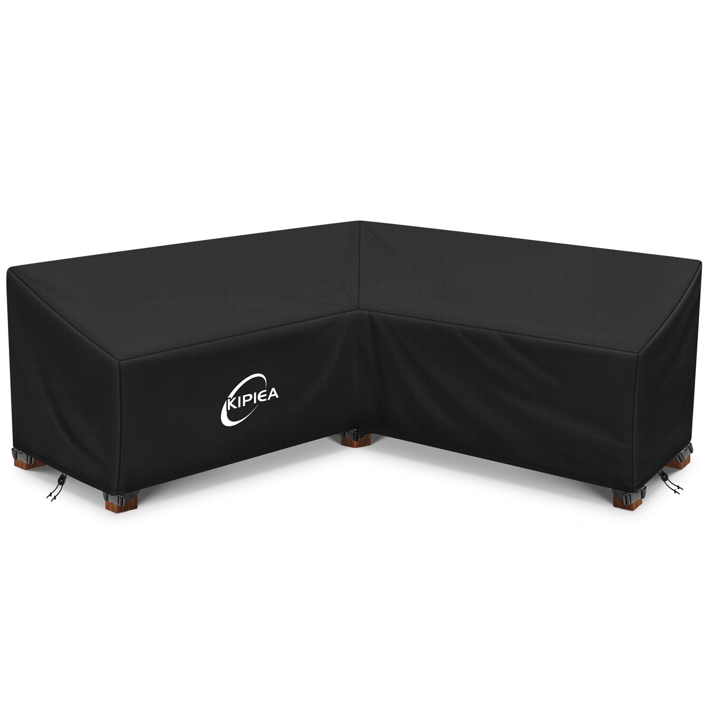 Kipiea Patio V-Shaped Sectional Sofa Cover, 420D Heavy-Duty Oxford Fabric Outdoor Sectional Cover with 6 Windproof Buckles, No Tears Anti UV No Fading (Right Facing, 85" x 85" L x 33.5" D x 31" H)