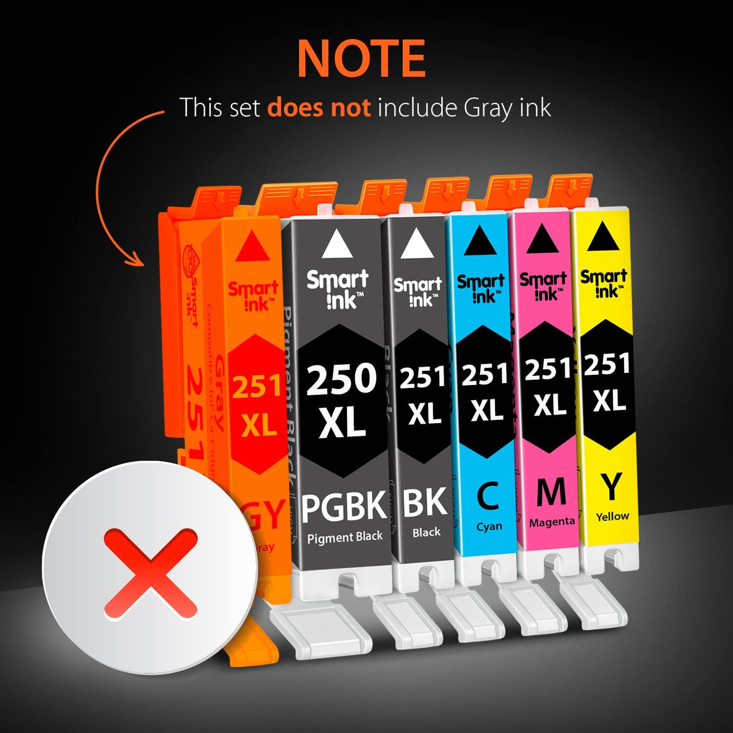 Smart Ink Compatible Ink Cartridge Replacement for Canon PGI 250 PGI-250 XL CLI 251 CLI-251 (6PGBK &3BK/C/M/Y 18 Pack Combo) for Pixma MG5420 MG5422 MG5520 MG5522 MG5620 MG6620 iP7220 iX6820 MX722 MX