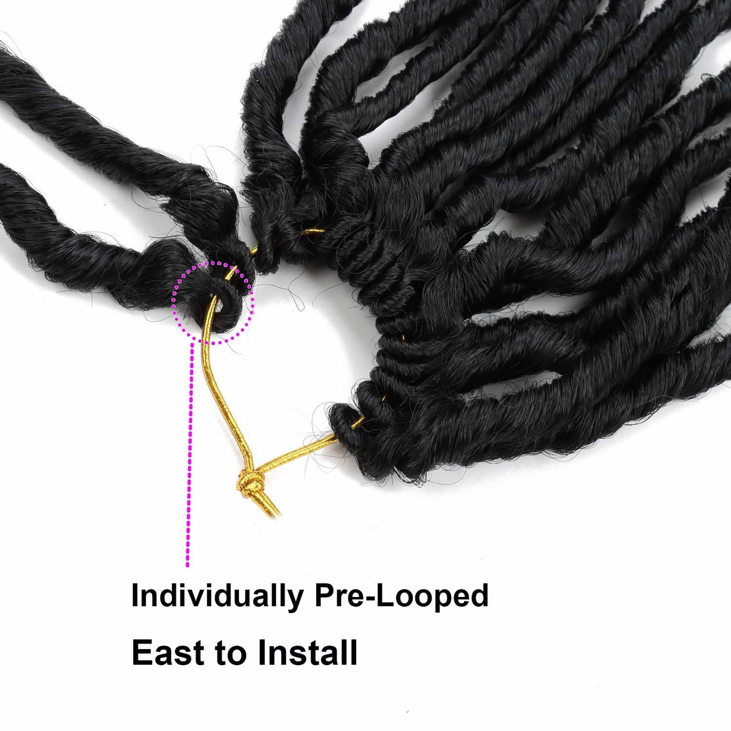 24 Inch Faux Locs Crochet Hair 6 Packs Soft Goddess Locs Crochet Braids Deep Wave Pre Looped Crochet Hair Extensions for Black Women (24 Inch, 1B)