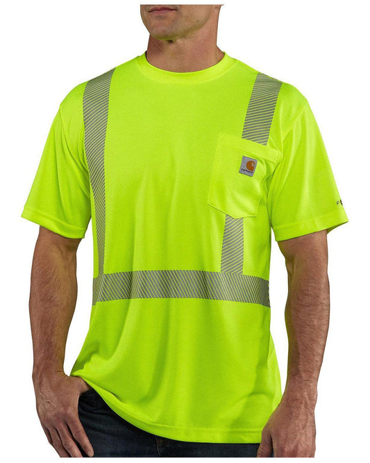 Carhartt Men's Big & Tall High Vis Force High Visibility Short Sleeve Class 2 Tee,Brite Lime,XXXX-Large