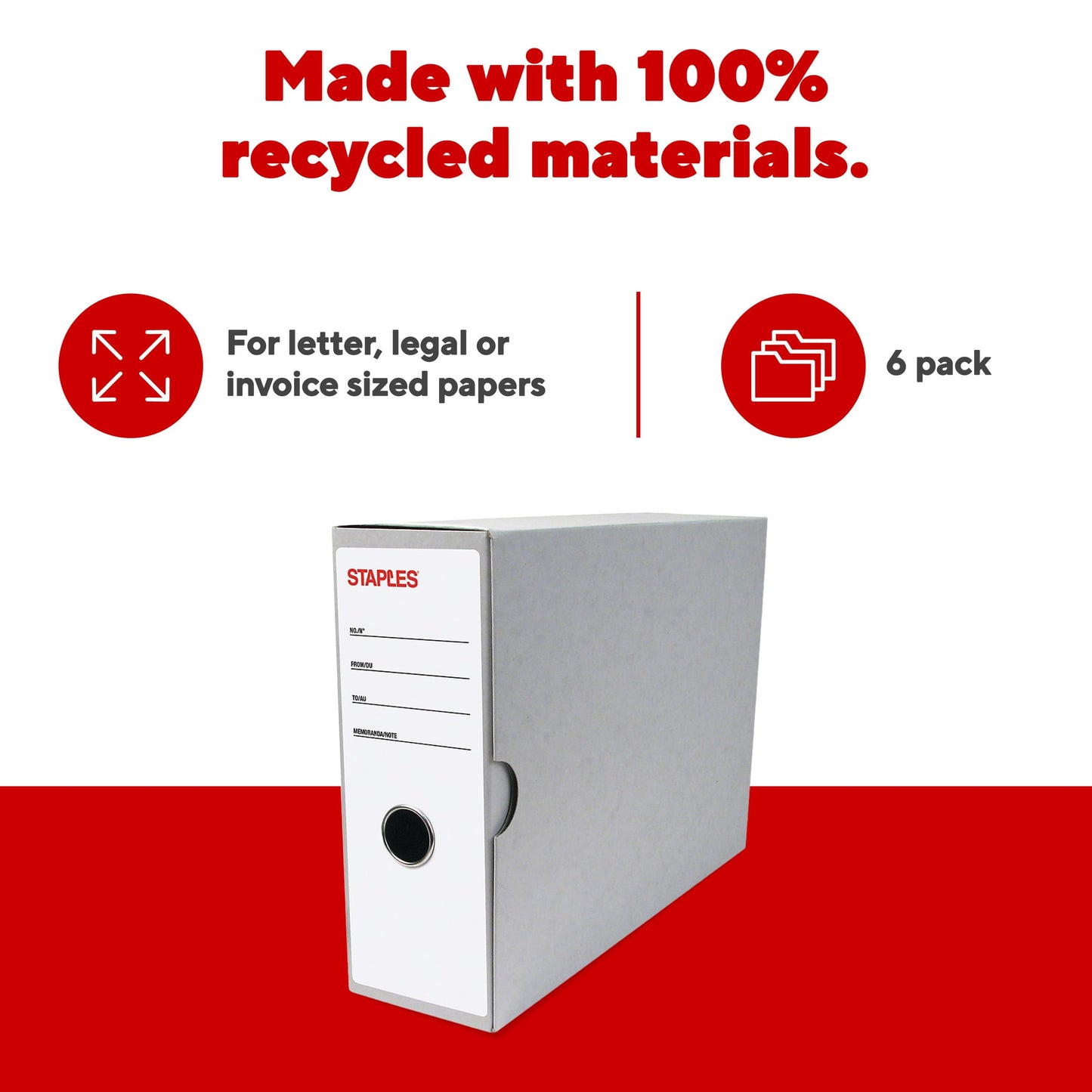 Staples Binding Case, #2 Letter Size, Heavy-Duty Cardboard, Internal 2-Ring Binder, 6 Pack