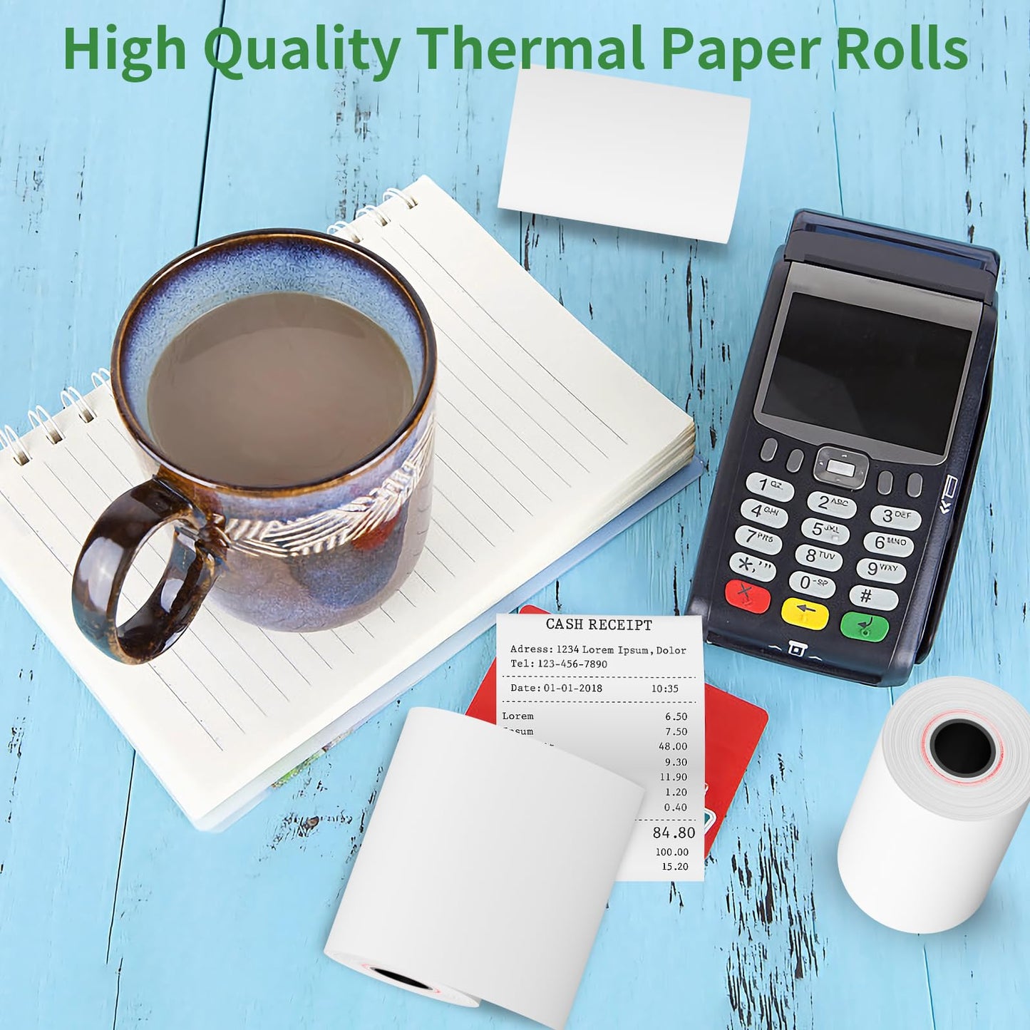 (50 Rolls) 2 1/4" x 85' Thermal Paper, Receipt Paper, POS Cash Register Receipt Rolls Fits for Most Credit Card Terminals, 2 1/4 inch x 50 feet-85 Rolls