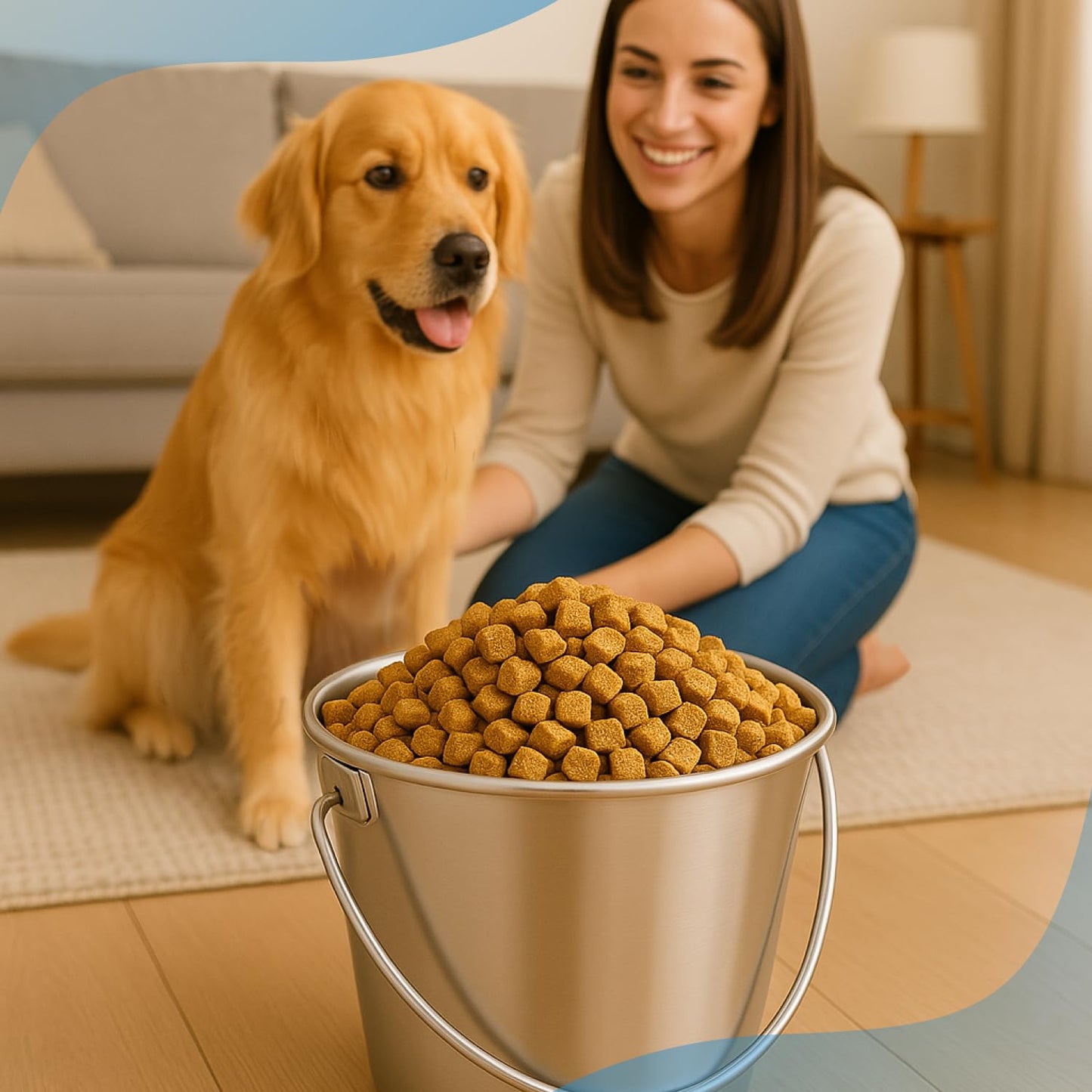 Advance Pet Products Heavy Stainless Steel Round Bucket, 6 Quart