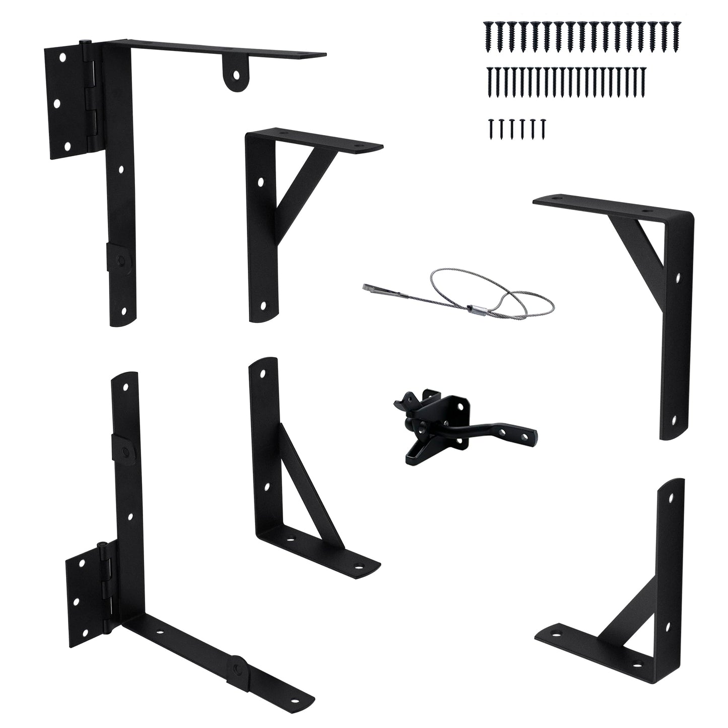 YuLuoXiang Heavy Duty Gate Kits, Fence Gate Corner Brace Bracket Anti Sag Outdoor Gate Frame Kit with a Self-Locking Gate Latch for Wooden Driveway Gates,Shed Doors,Corral Gates,Wood Windows(1 Sets)
