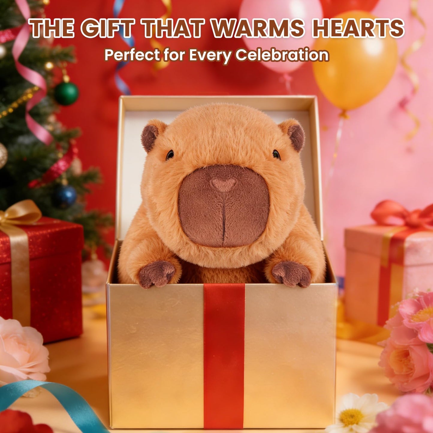 SuzziPals Heatable & Coolable Capybara Plush, Microwavable Stuffed Animal Heating Pad for Soothing & Relaxation, Lavender Scent Plush Toys for Stress Relief, Capybara Plushies Gift for Kids & Adults