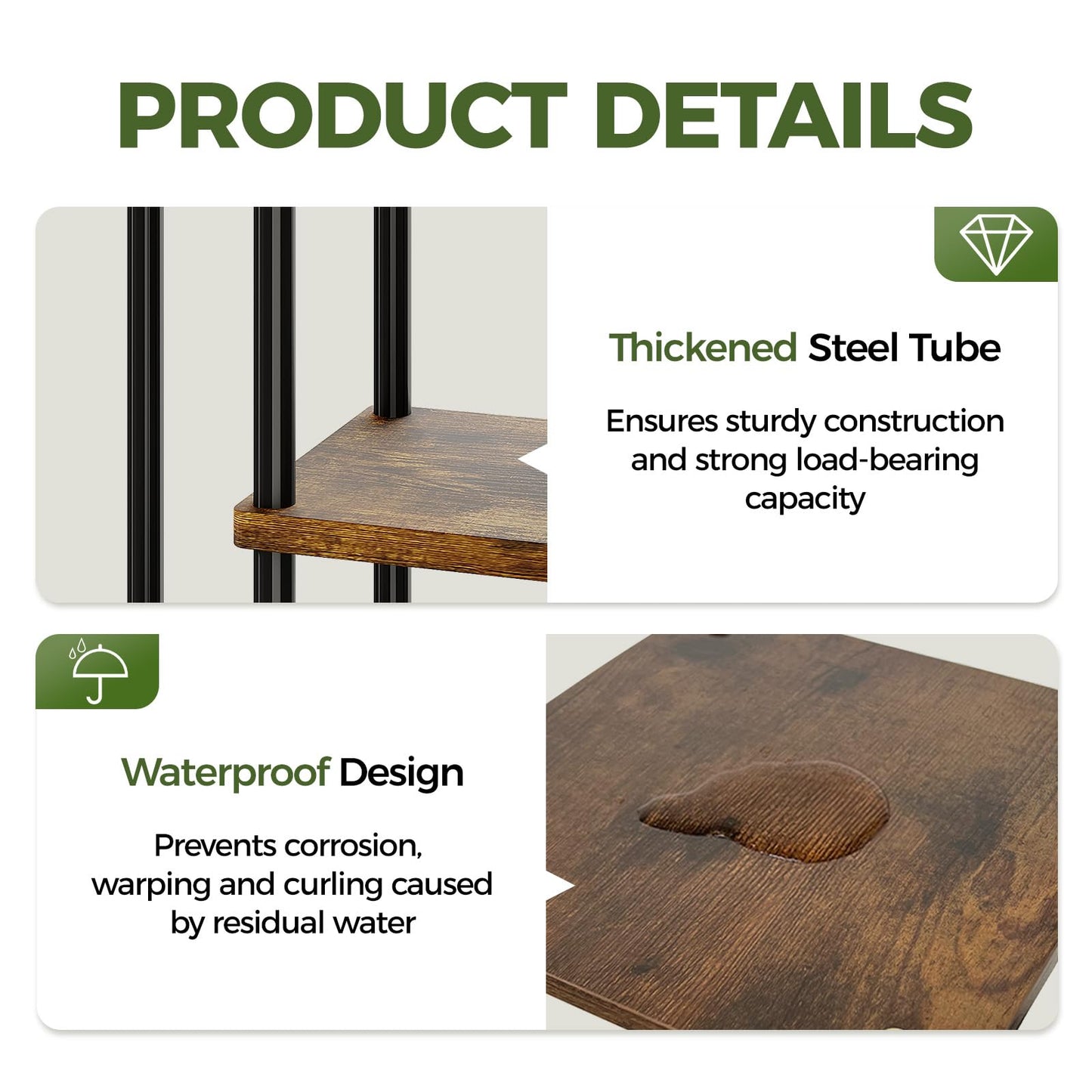 Bamworld Plant Stand Indoor Metal Flower Shelf for Multiple Plants Corner Tall Flower Holders for Patio Garden Living Room Balcony Bedroom(5 Tier-Brown)