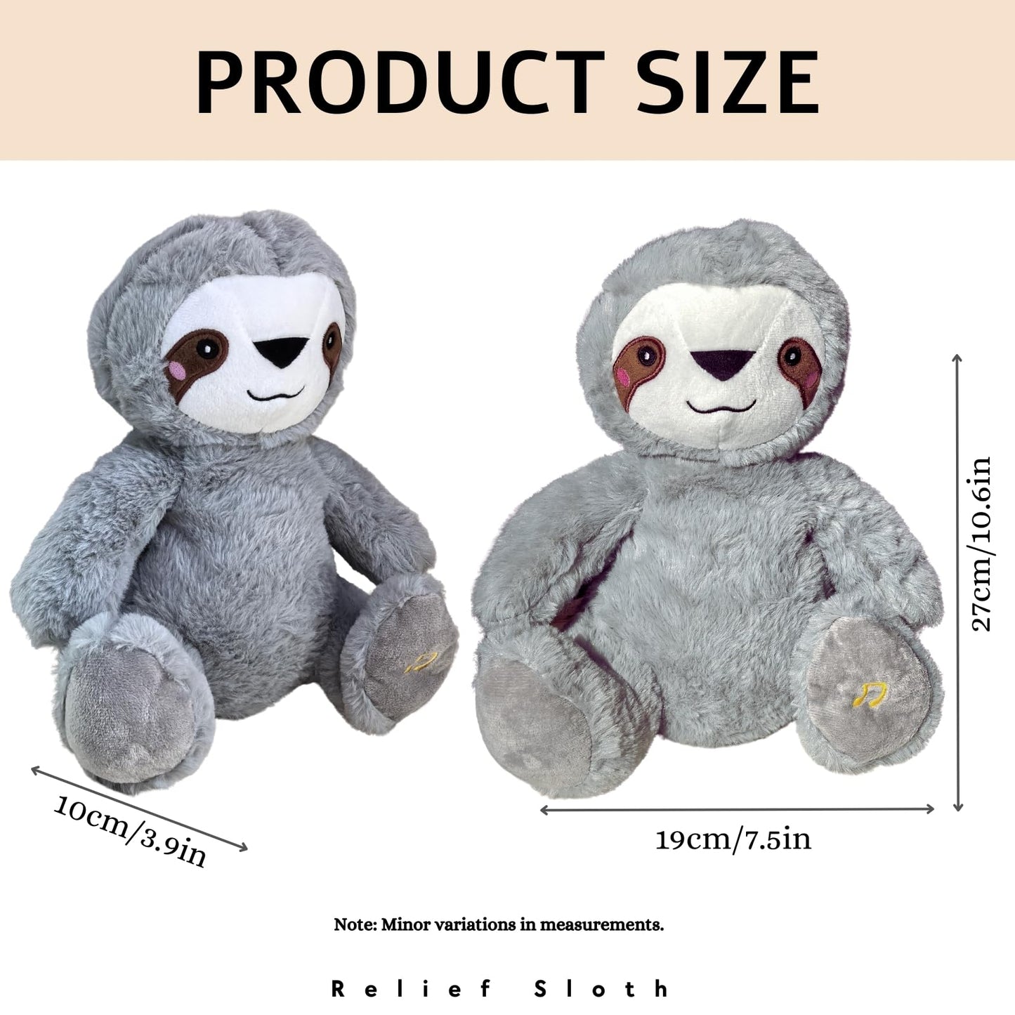 Anxiety Relief Koala, Breathing Teddy Sloth Anxiety Bear with Calming Music, Lights, Sleeping Otter Plush, Soothing Sloth for Adults & Kids, Stress Relief Stuffed Animal (3-Level Adjustable Volume)