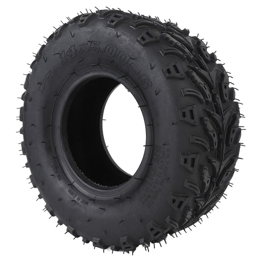14x5.00-6 ATV UTV Tire, Universal All Terrain Tire, Trail Mud Sand Off Road Tire for 4 Wheelers ATV, Quad Lawn, Wheelbarrows, Go Kart, Snow Blower, Tractor, Lawn Mower Tires